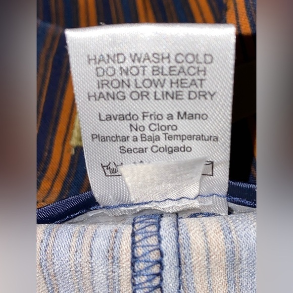 Dazz Stripe Skinny High Waist Pull-On Pants Women L Boho Hippie Festive NEW - Picture 10 of 11